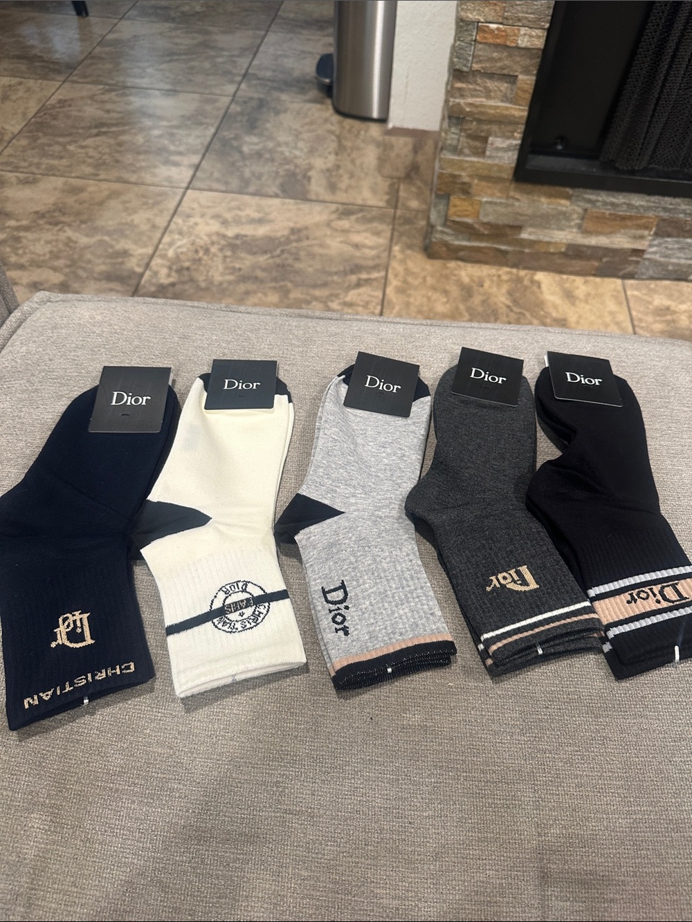 Men's Mixed colors Crew Socks — Navy, White, Light Gray, Charcoal, Black